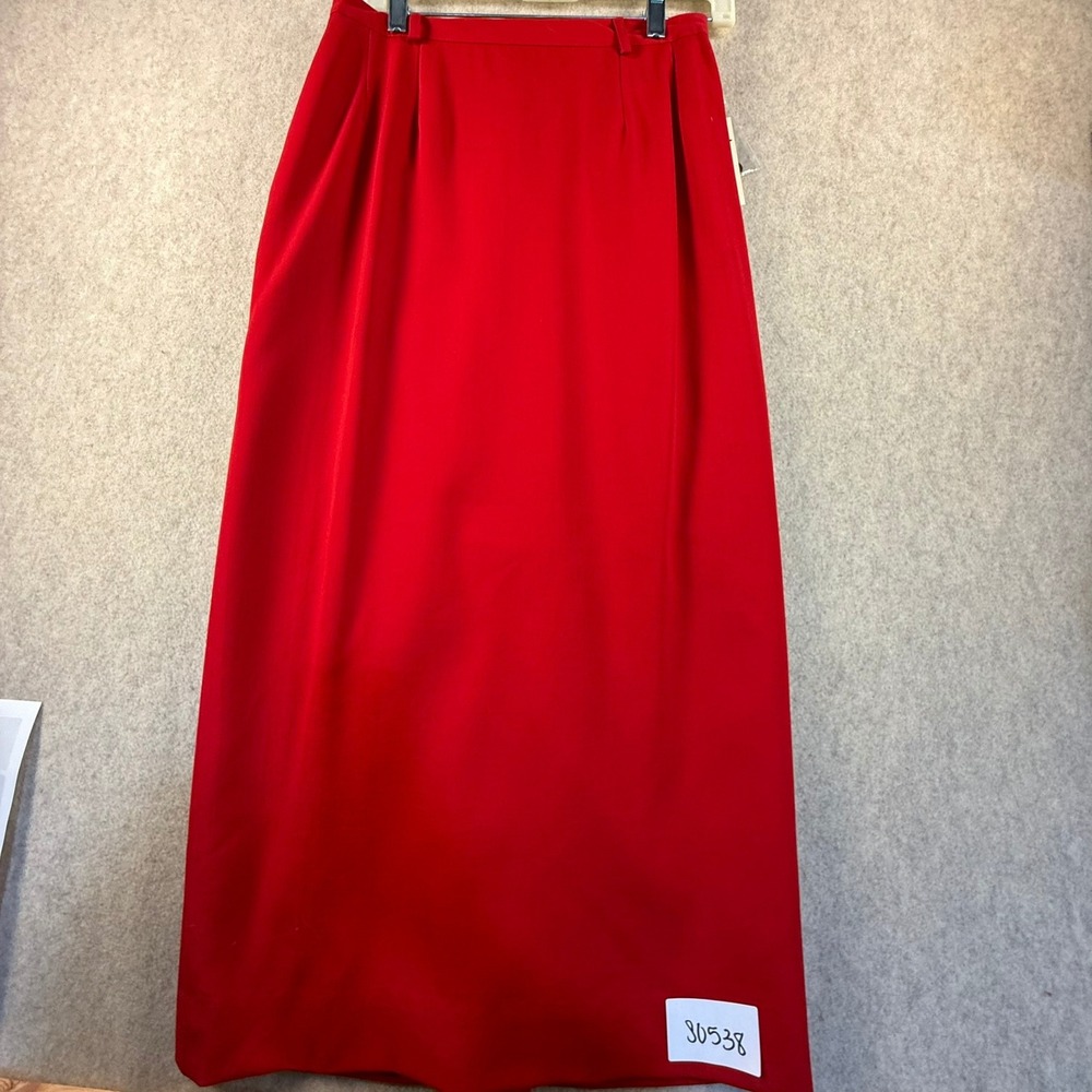 VINTAGE Austin Reed Red Worsted‎ Wool Maxi Skirt Vintage Size 10 Made in USA NWT